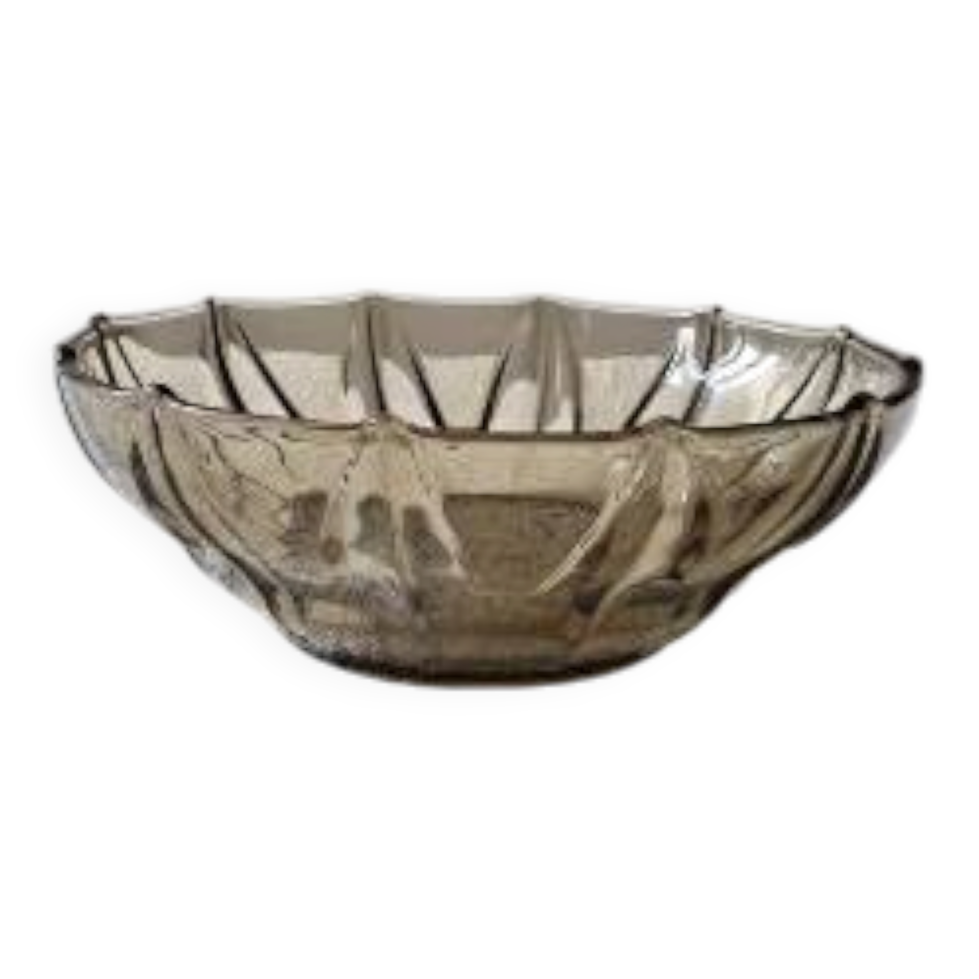 Vintage grey smoke salad bowl