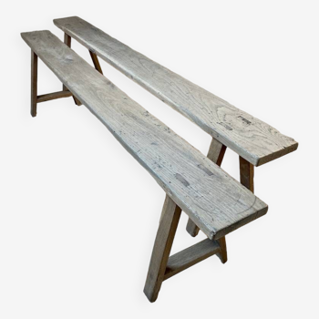 Pair of rustic benches