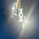 Designer Silver Lamp with Four Silver-Top Bulbs