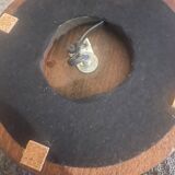 Mahogany brass lamp foot