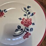 Shallow bowl half porcelain Badonviller rose pattern