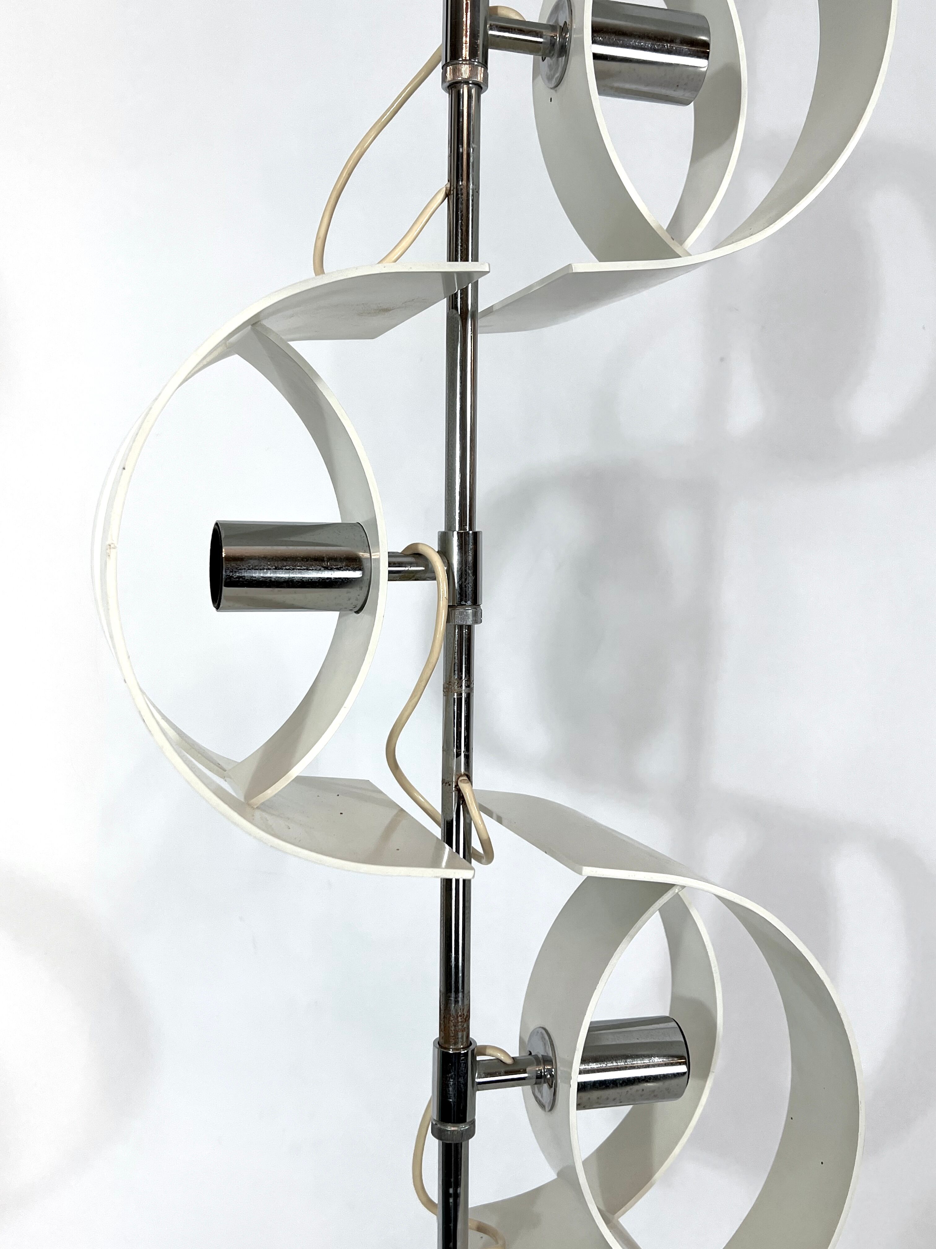 Stilux Milano, Vintage Italian chrome chandelier from 60s