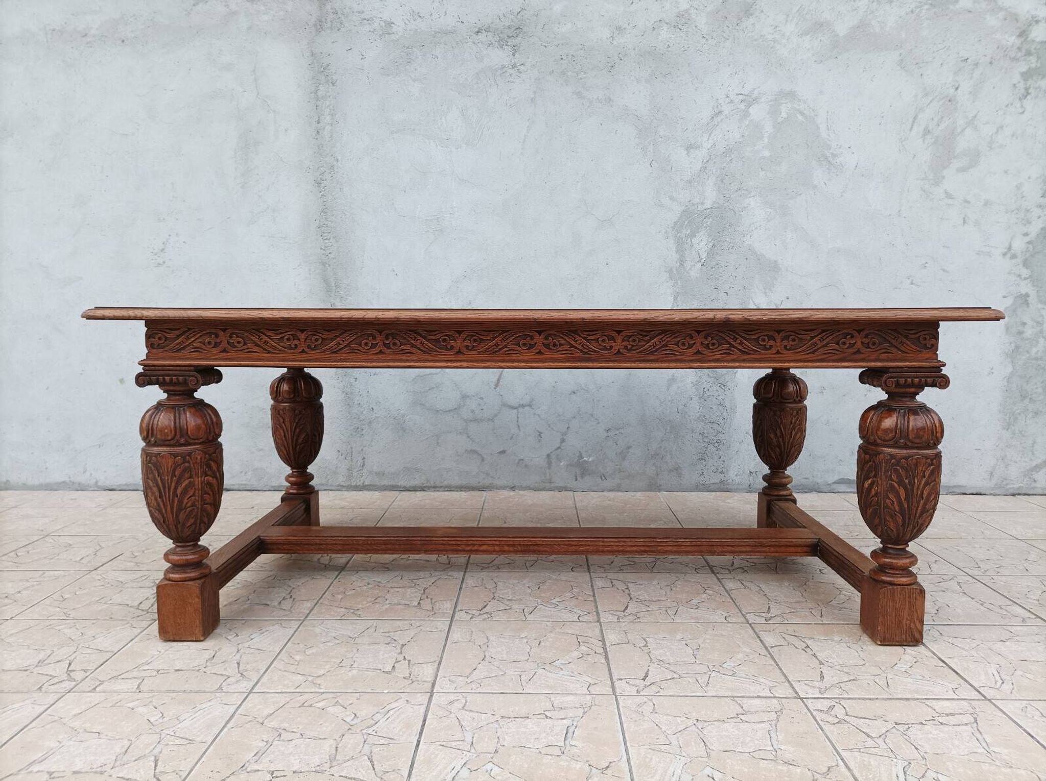 Renaissance style oak table