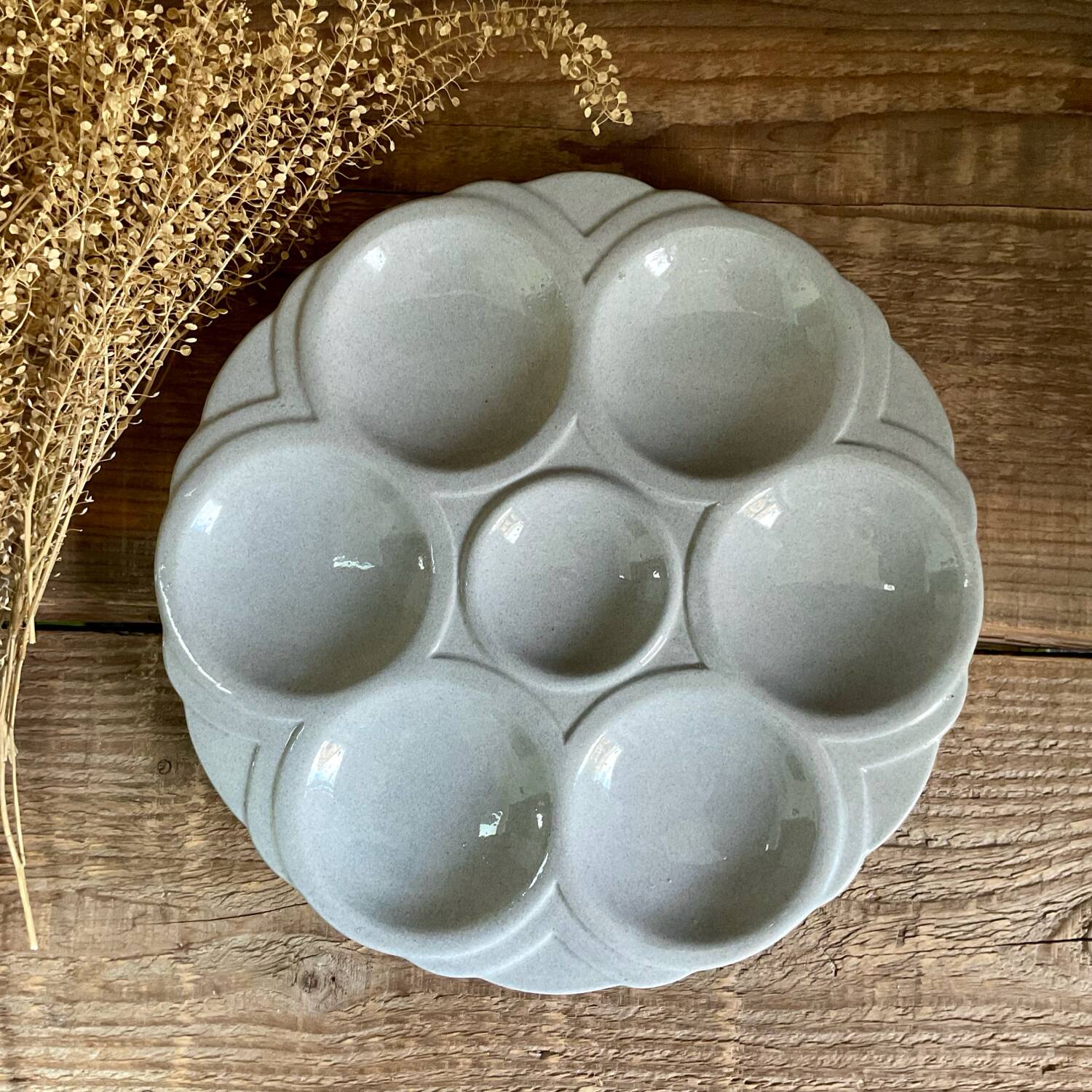 3 Art Deco oyster plates Digoin Sarreguemines