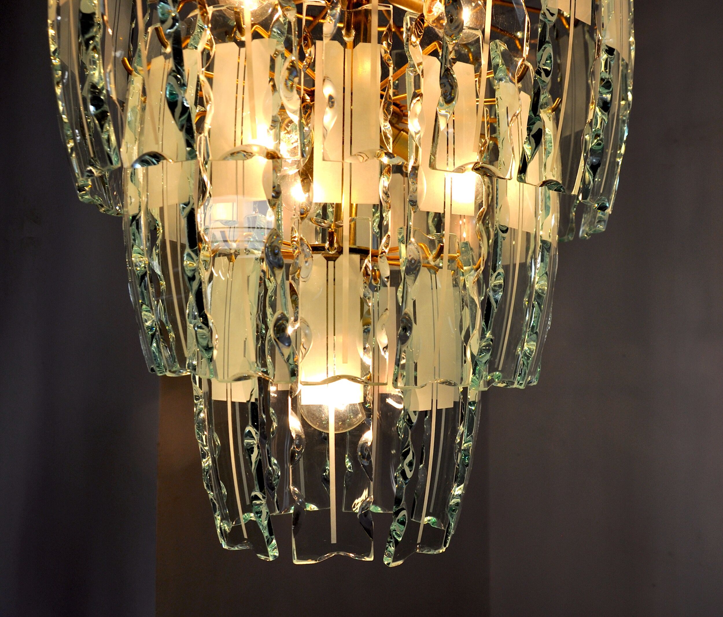 Chandelier Zero Quattro, 3 levels, Murano glass Italy 1970