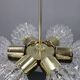 Mid-century Sputnik brass glass chandelier, 1970s Czechoslovakia