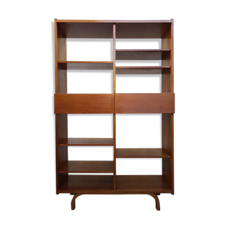 Bibliothèque asymétrique en bois vintage