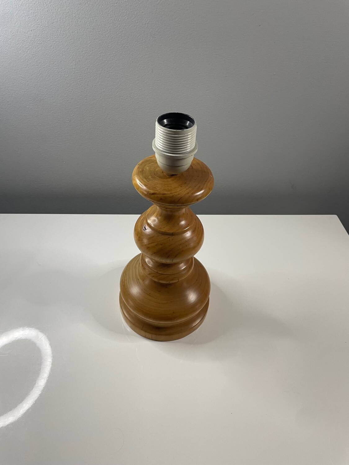 Turned wooden lamp base