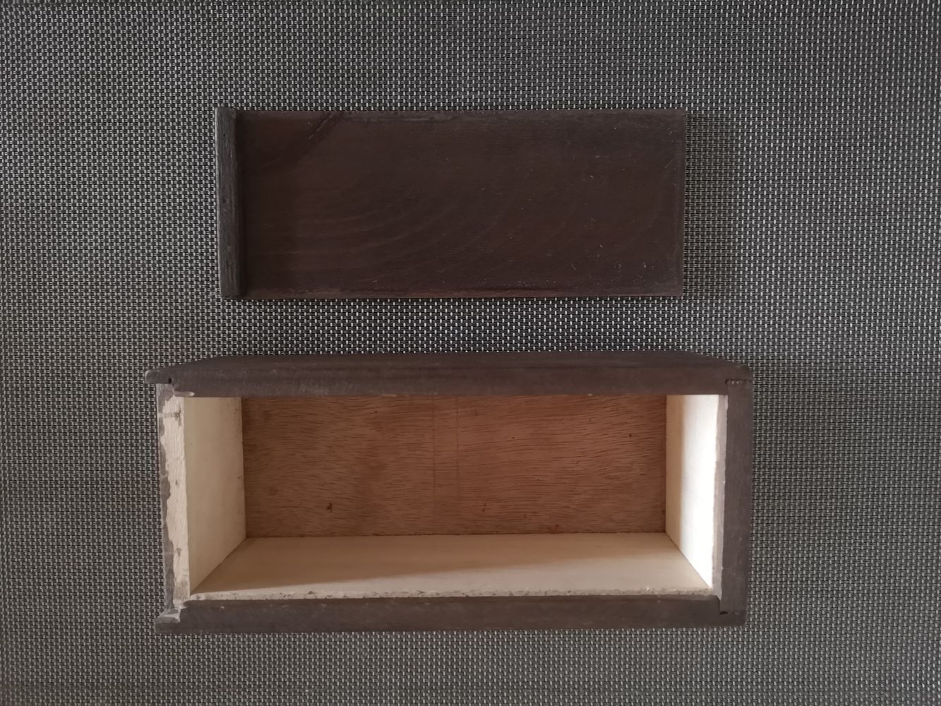 Plumier écolier en bois teinté - années 1960/1970