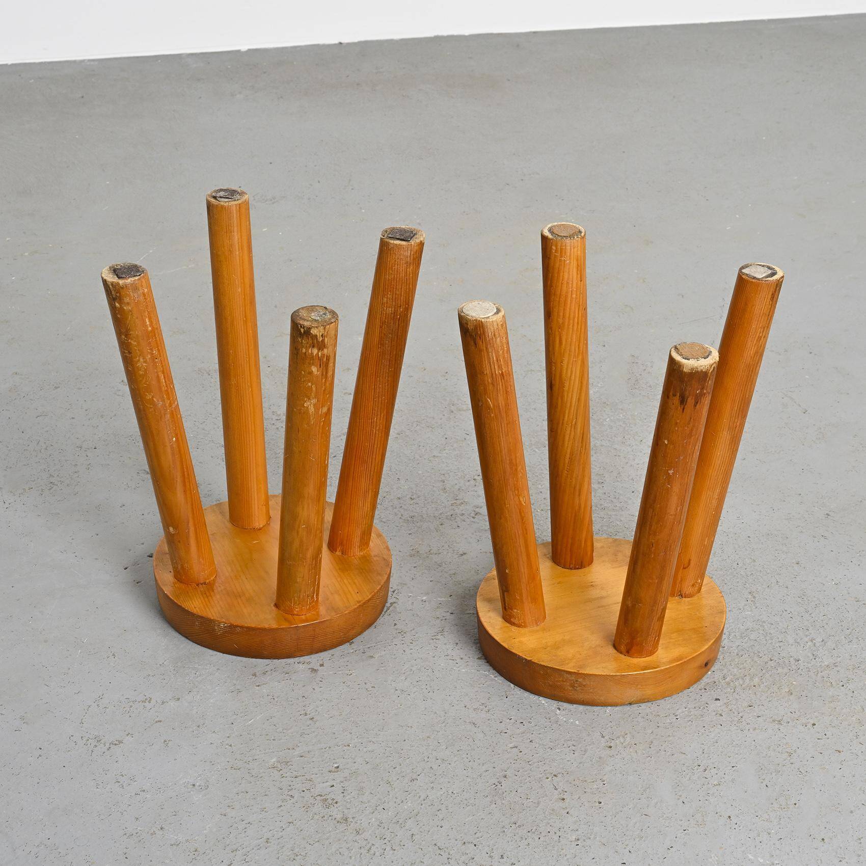 Pair of stools by Charlotte Perriand, Les Arcs, circa 1965