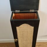 Wooden and cane chest unit