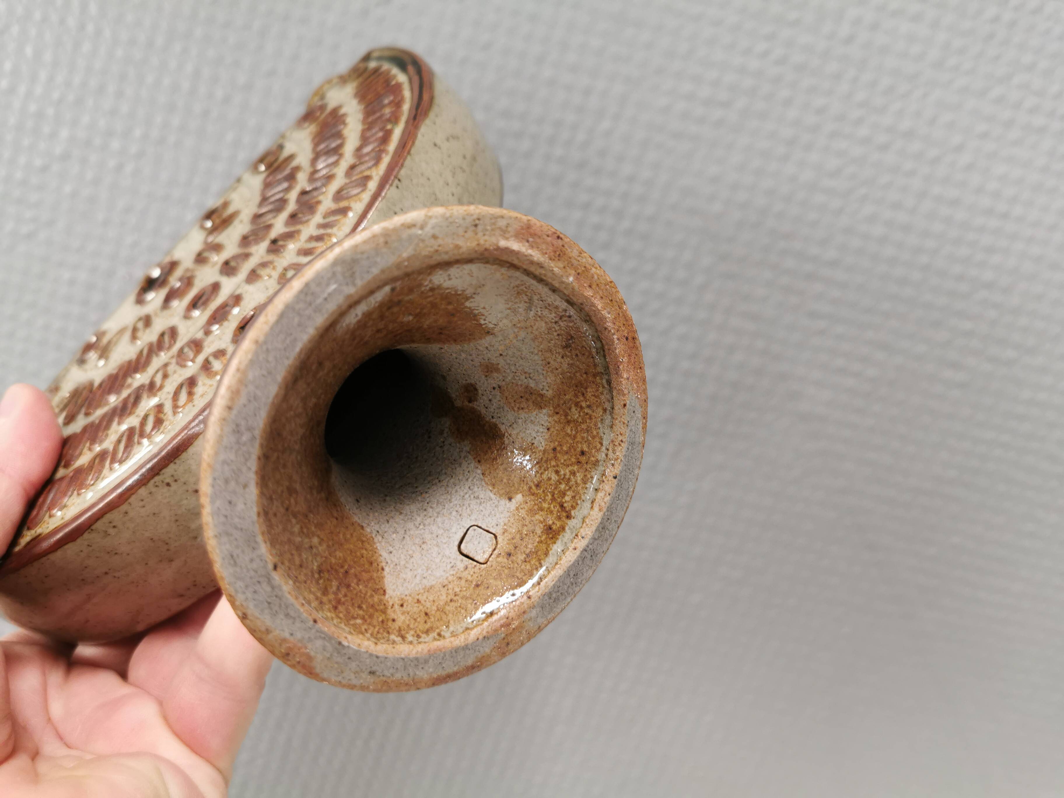 Three-armed ceramic candlestick. Denmark 1970s