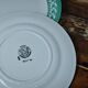 Set of 4 KIFO L'Amandinoise flat plates with green leaf design.