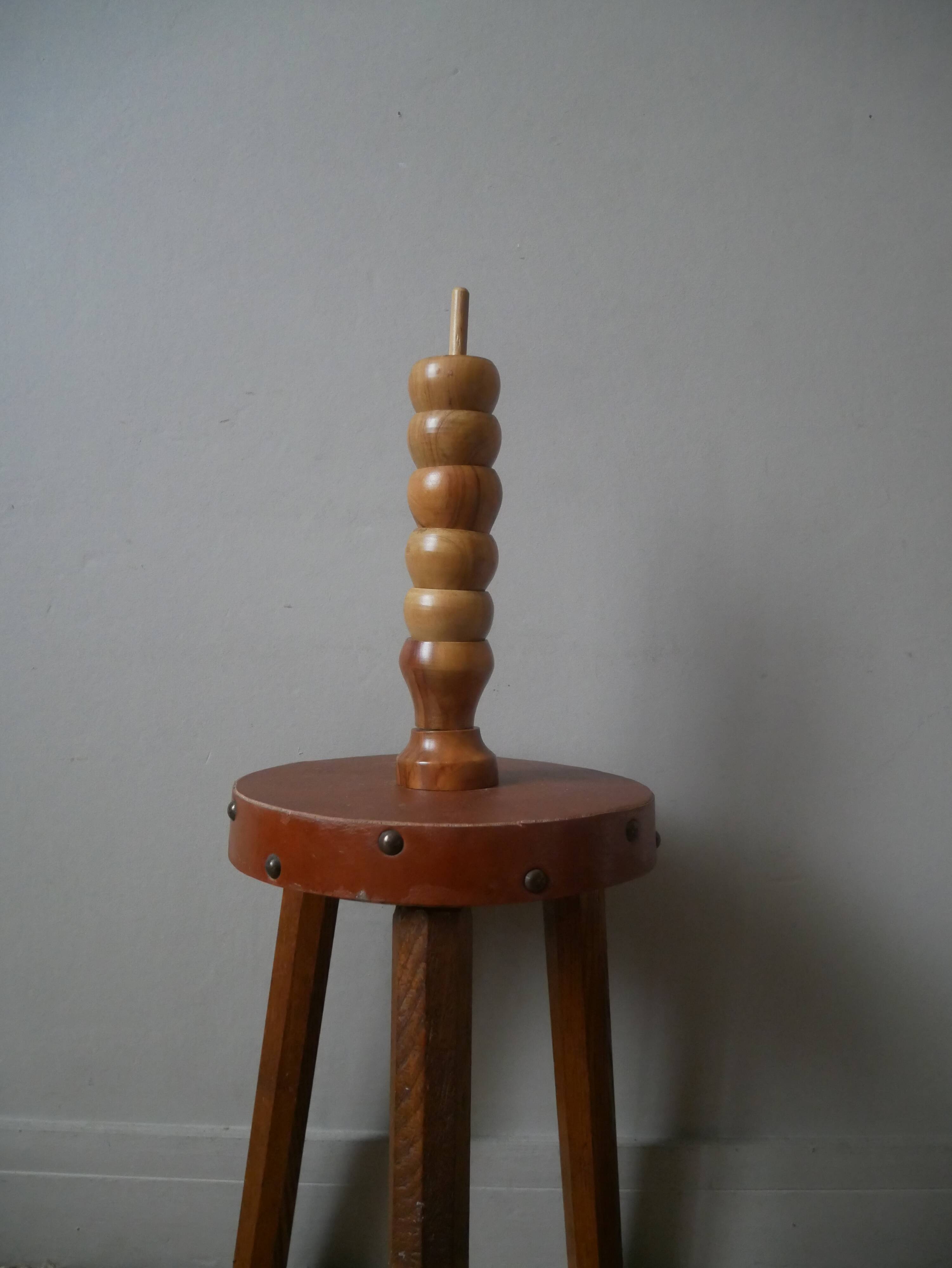 Set of six handmade olive wood egg cups