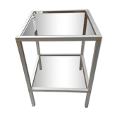 Table d'appoint en aluminium vitres fumées