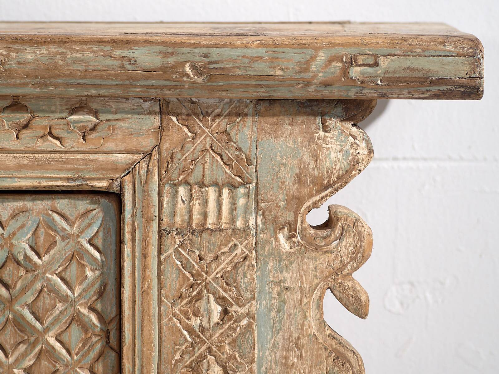 Antique mint green patinated TV cabinet (c.1900) #33