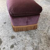 Eggplant velvet pouf