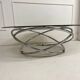 Table basse ronde en chrome et verre fumé, Miniforms "Swirl", Made in Italy