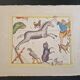 La Roche Laffitte (Born in 1943) - Watercolour drawing on silk - Unicorn