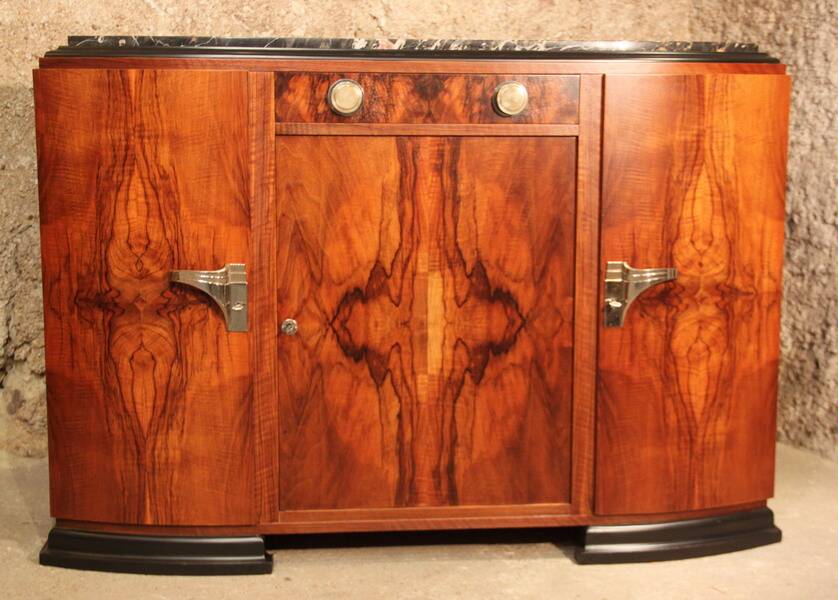 1930s art deco style walnut sideboard