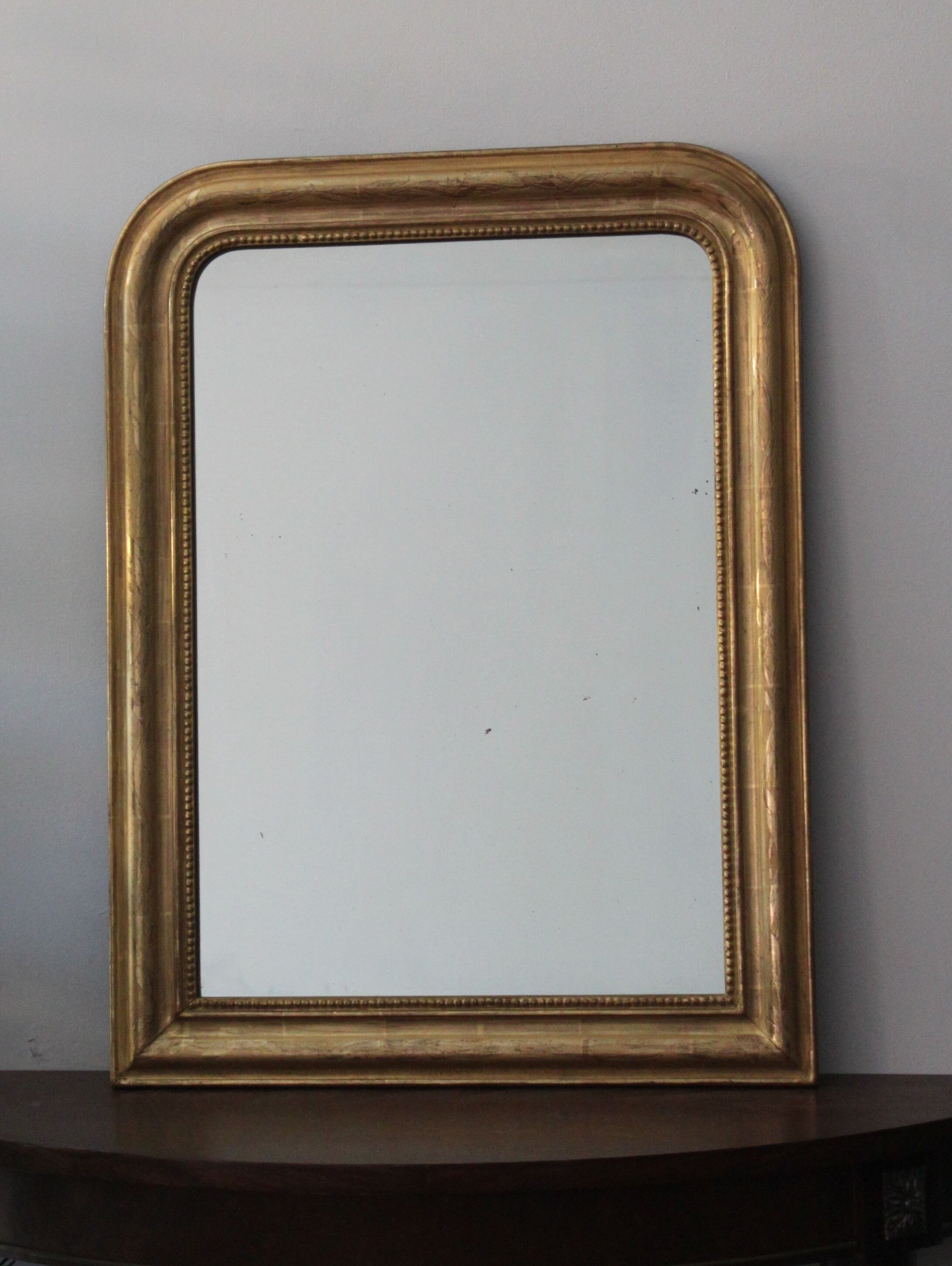 Gilded Louis Philippe mirror dated 1896