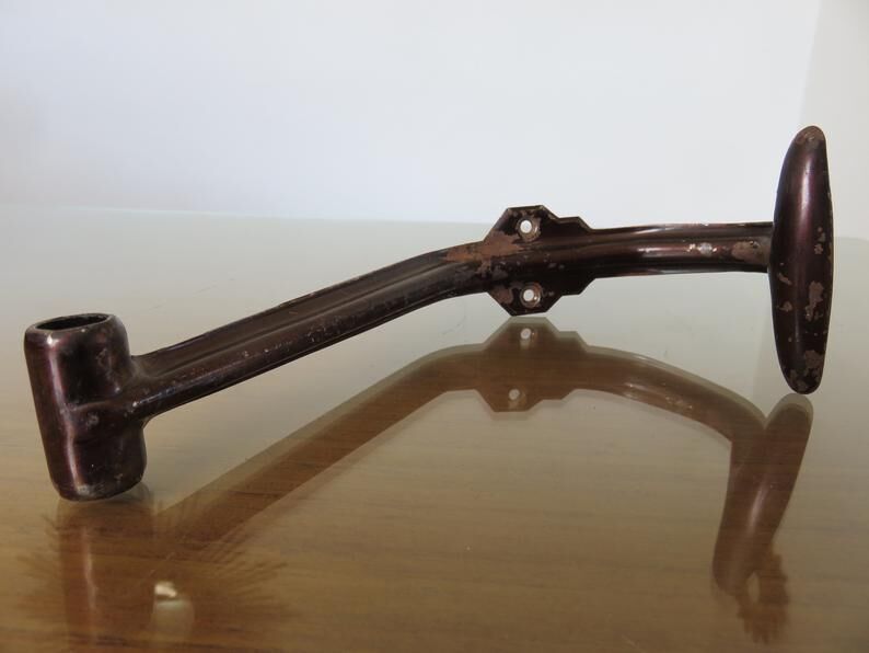 Pair of steel coatrack stamped years 30/40