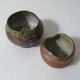 2 asymmetrical brutalist stoneware bowls signed G.Toutous Vintage