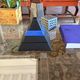 Pyramid shaped stacked ceramic ashtrays / centerpiece Amalgames France 1980