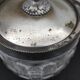 Biscuit, ice cube or candy pot, made of crystal and metal.
