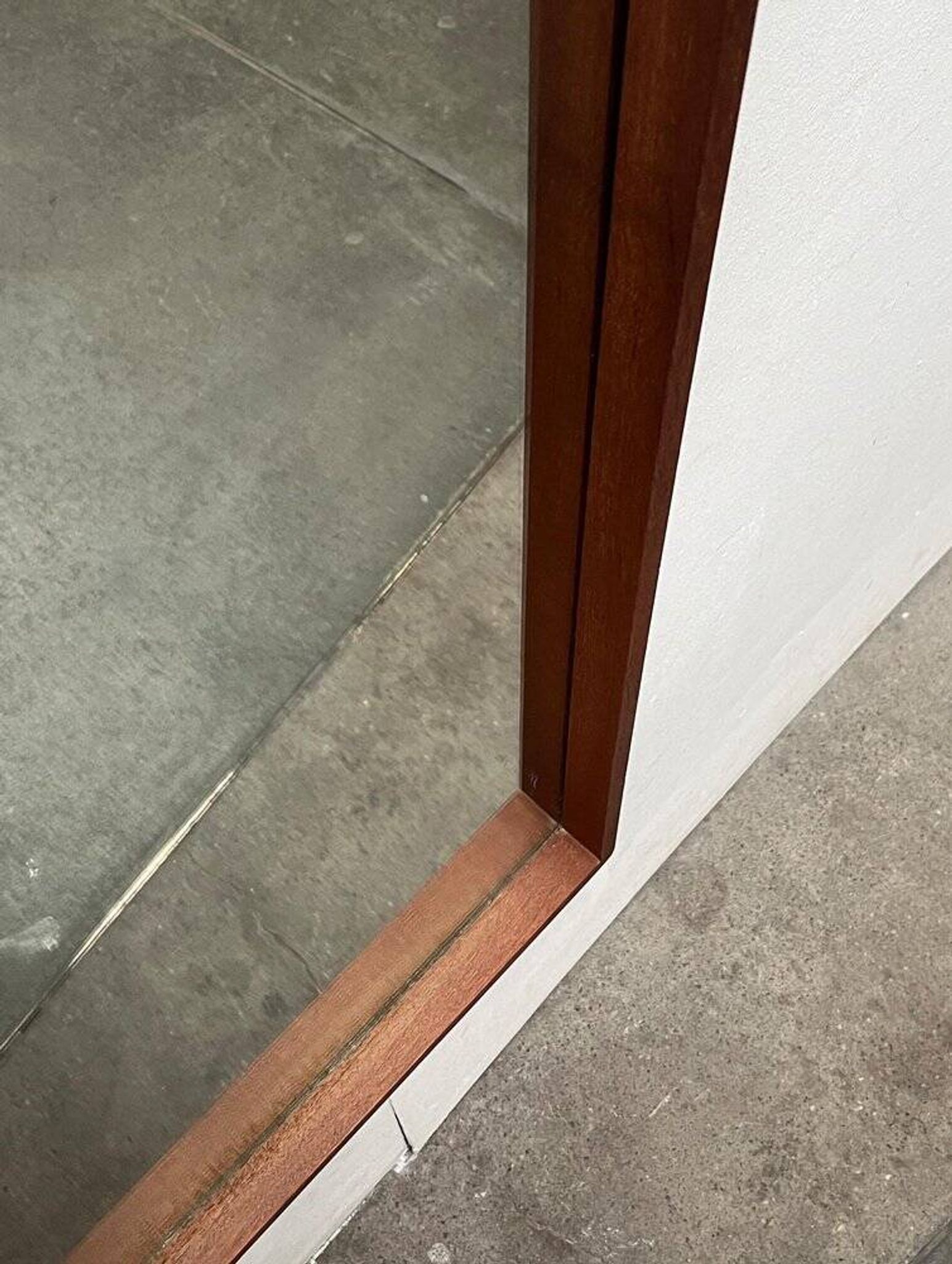 Minimalist mid-century German mirror in teak by Zier-Form, 1960s.