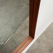 Minimalist mid-century German mirror in teak by Zier-Form, 1960s.