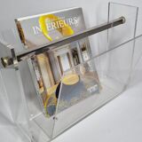 Transparent magazine holder "Omega" by David Lange, 70s