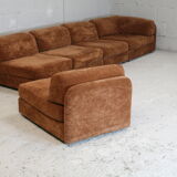 70s modular sofa, light brown velvet