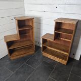 Pair of 1960s solid oak bookcases