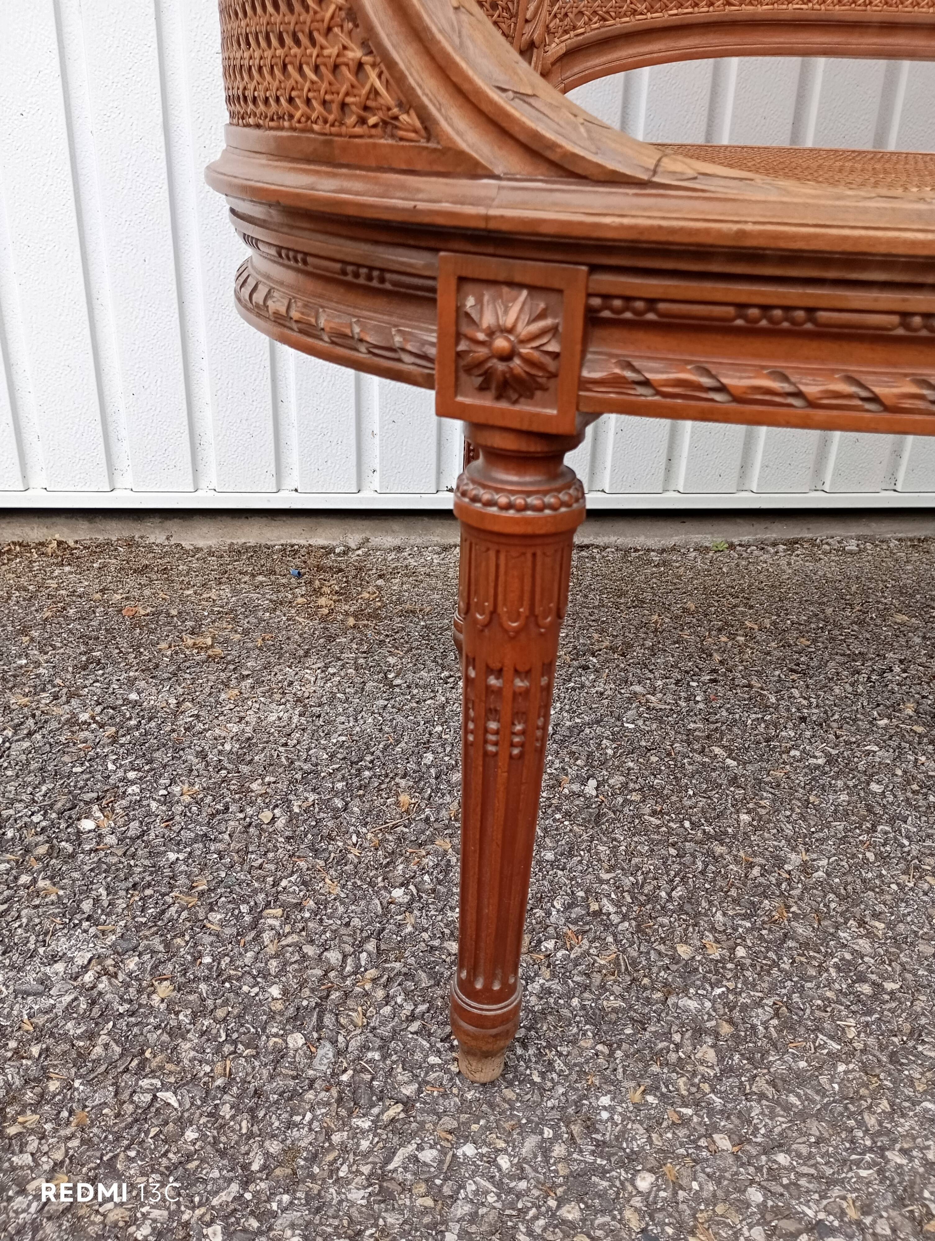 Caned bench in Louis XVI style