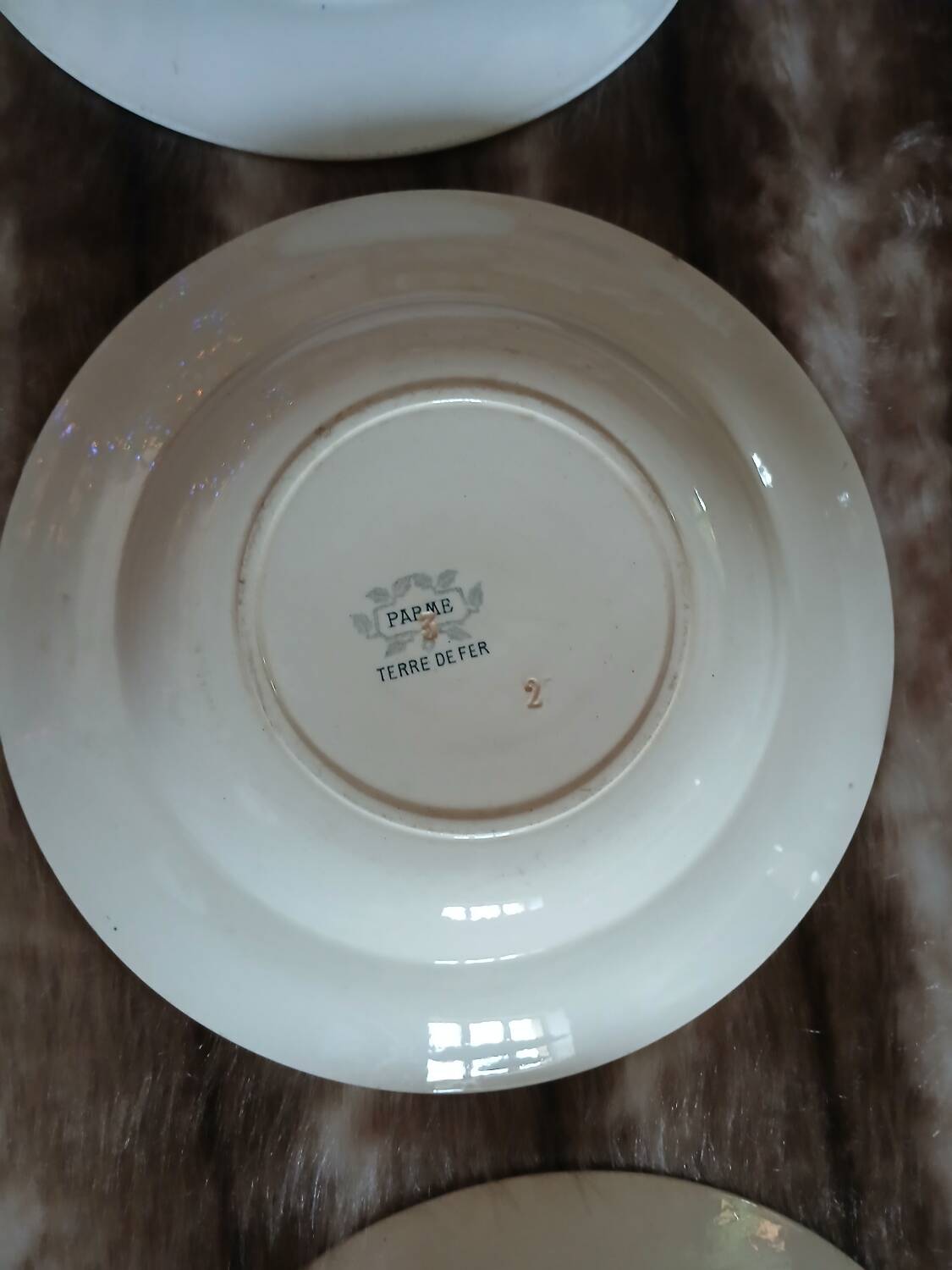 10 antique deep plates in ironstone