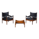 Mid-century modern Danish armchairs and coffee table by Kristian Vedel for Sören Willadsen, 1960s, set of 3