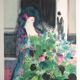 Claude manoukian woman with a bouquet, 1980. lithograph signed in pencil