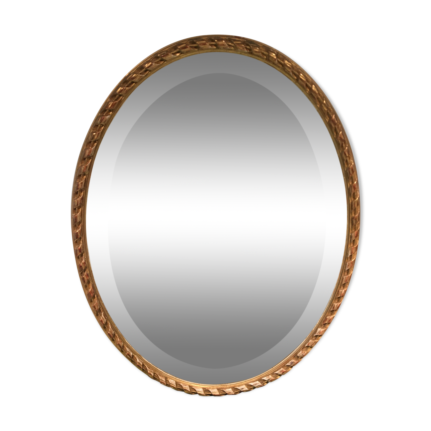 Bevelled golden oval mirror 40x51cm