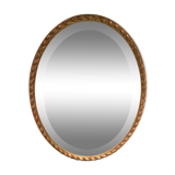 Miroir ovale doré biseauté 40x51cm