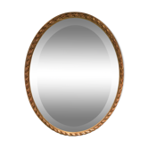 Miroir ovale doré biseauté 40x51cm