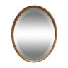 Bevelled golden oval mirror 40x51cm