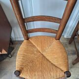 4 brutalist straw chairs