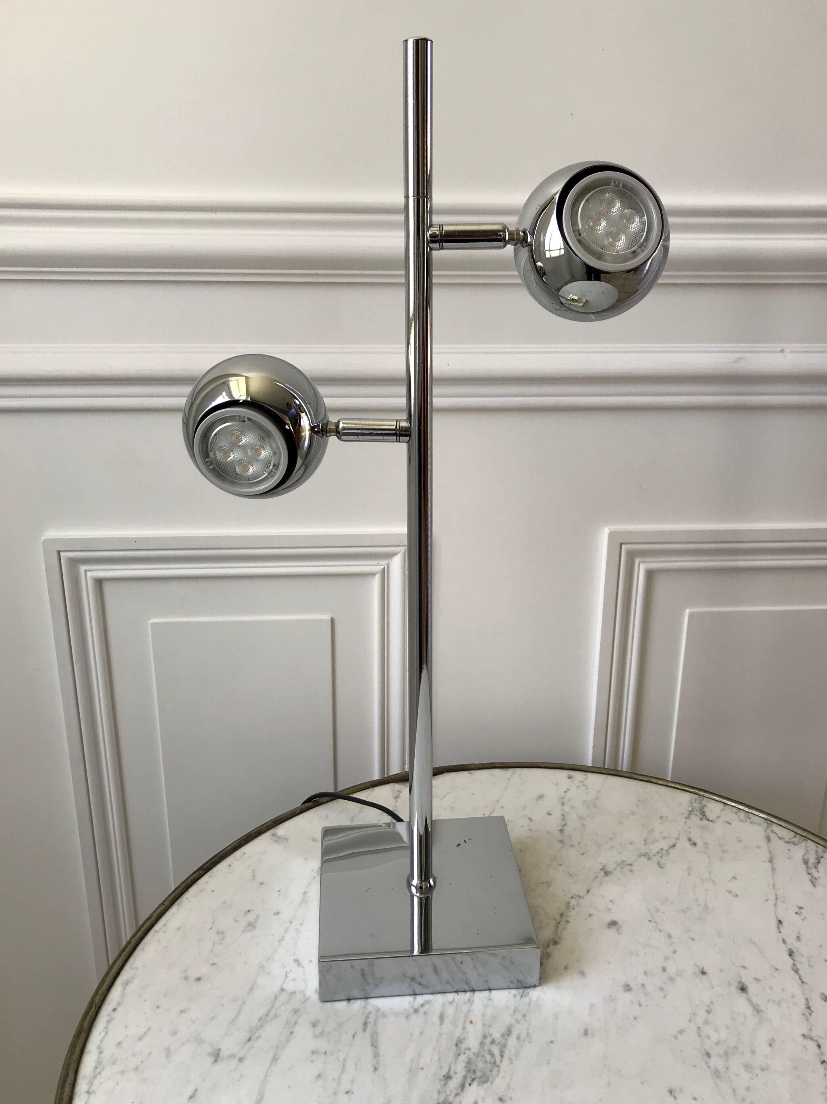 Modular eyeball lamp chrome 70s-80s