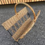 metal and rattan magazine rack