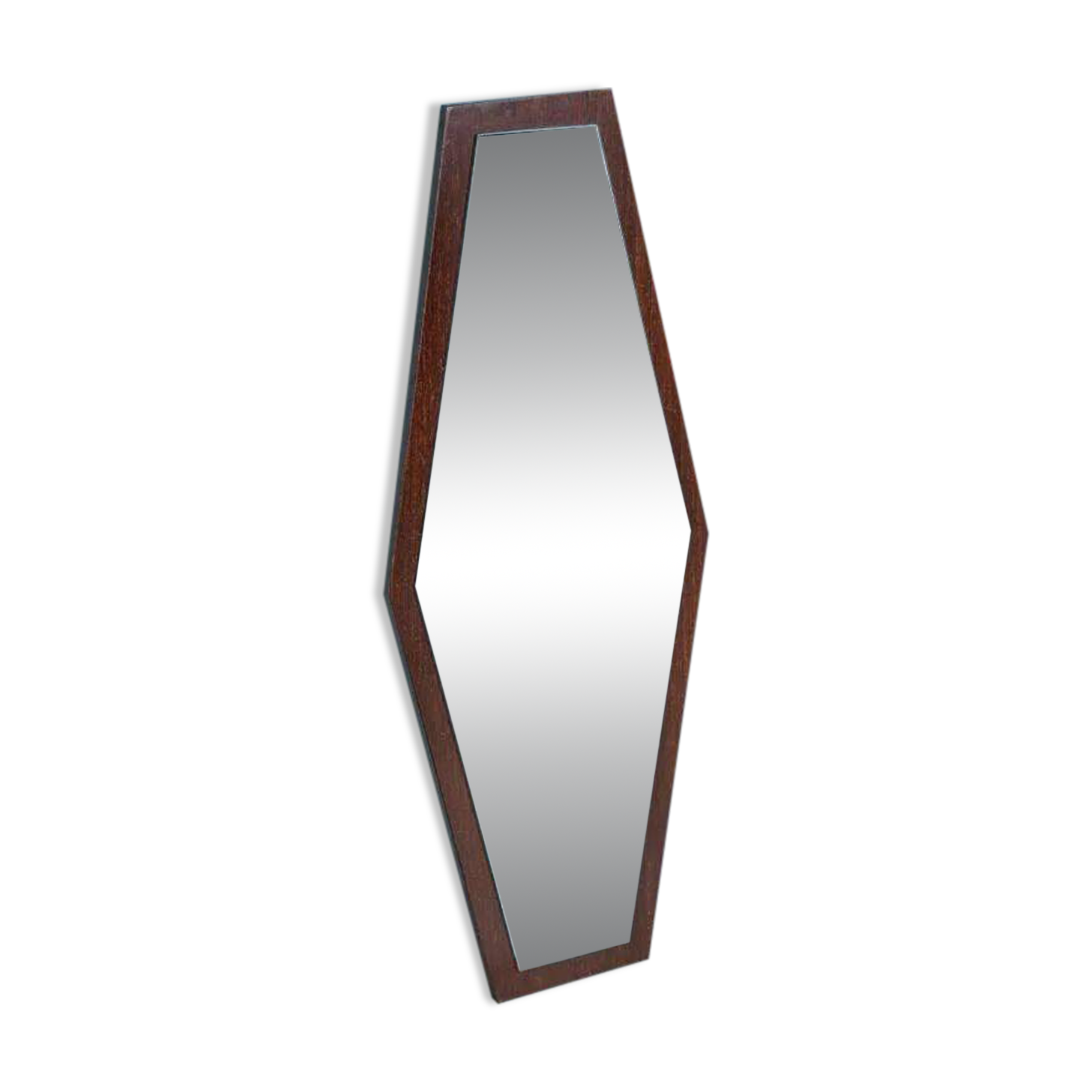 Hexacon Art Deco vintage mirror from the 1950s in wenge.