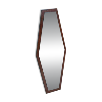 Hexacon Art Deco vintage mirror from the 1950s in wenge.