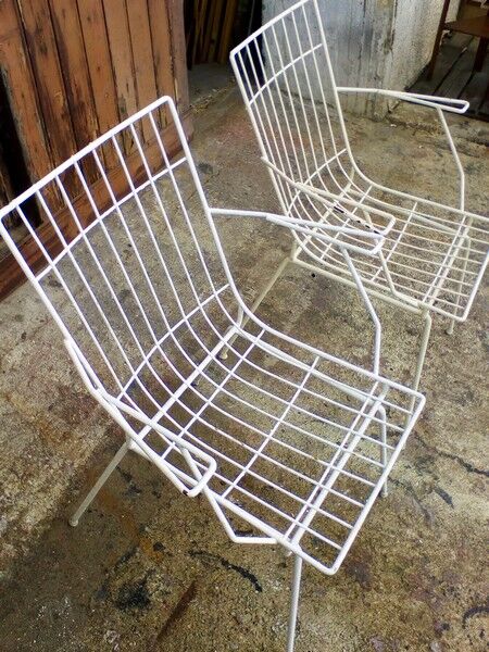 Pair of garden armchairs   1950 60