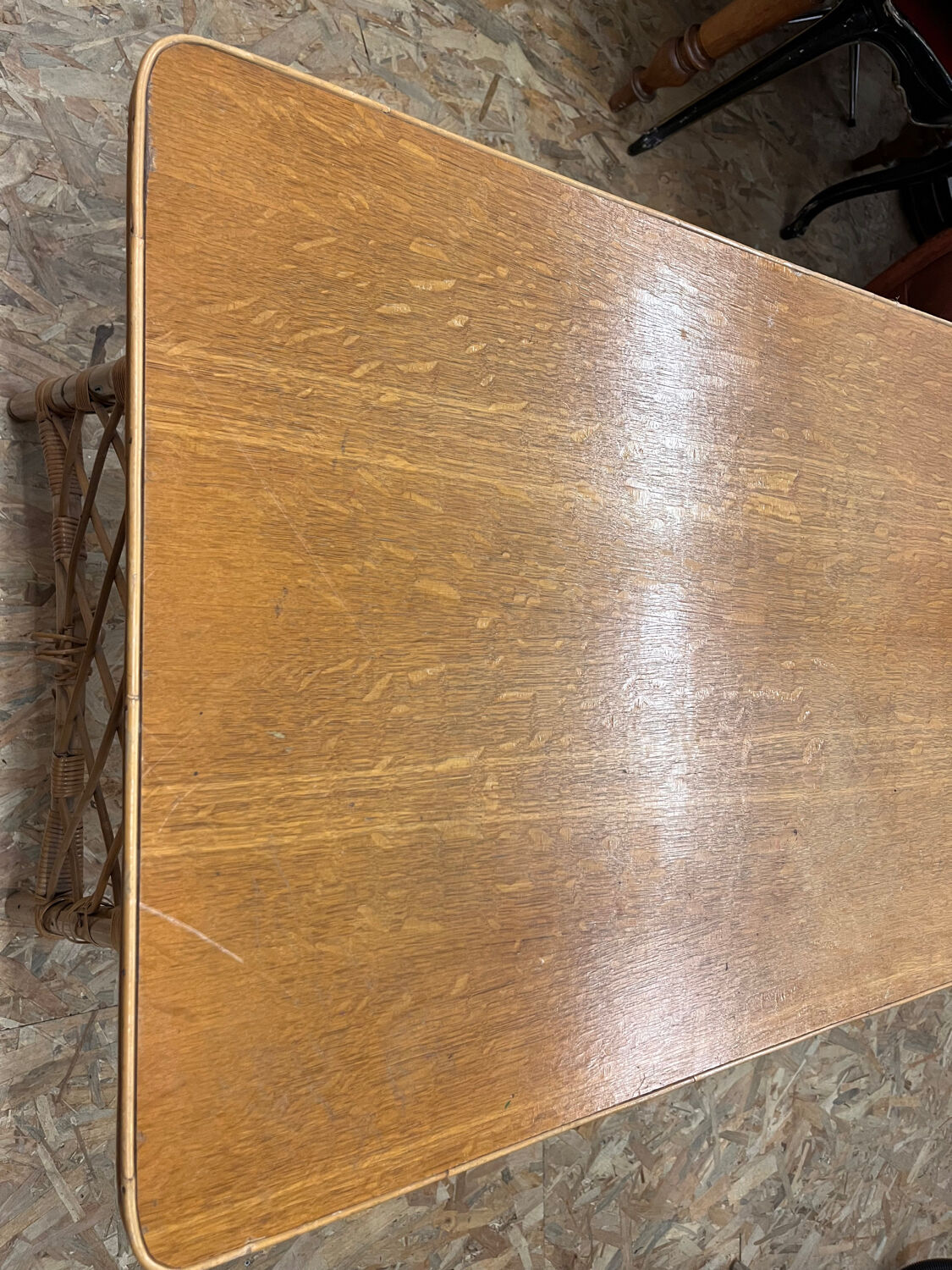Rattan and oak desk 1950