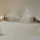 Swan neck wall lights in porcelain, brass and glass - mid 20th century.